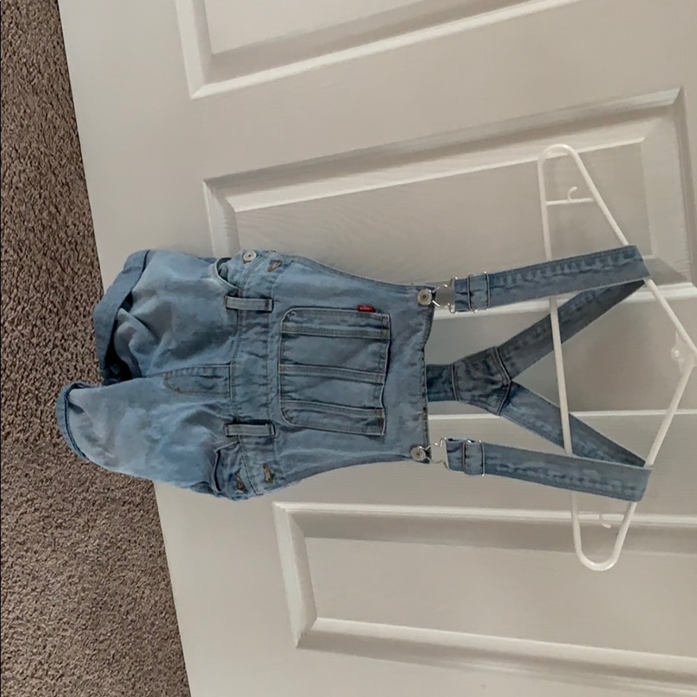 Levi brand light wash overalls